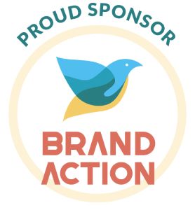 Global Recognition &Amp; Credentials 11 Logo featuring a blue and yellow bird, accompanied by the words 'Proud Sponsor,' and 'Brand Action' indicating Barker Brettell's sponsorship of Brand Action at INTA 2025.